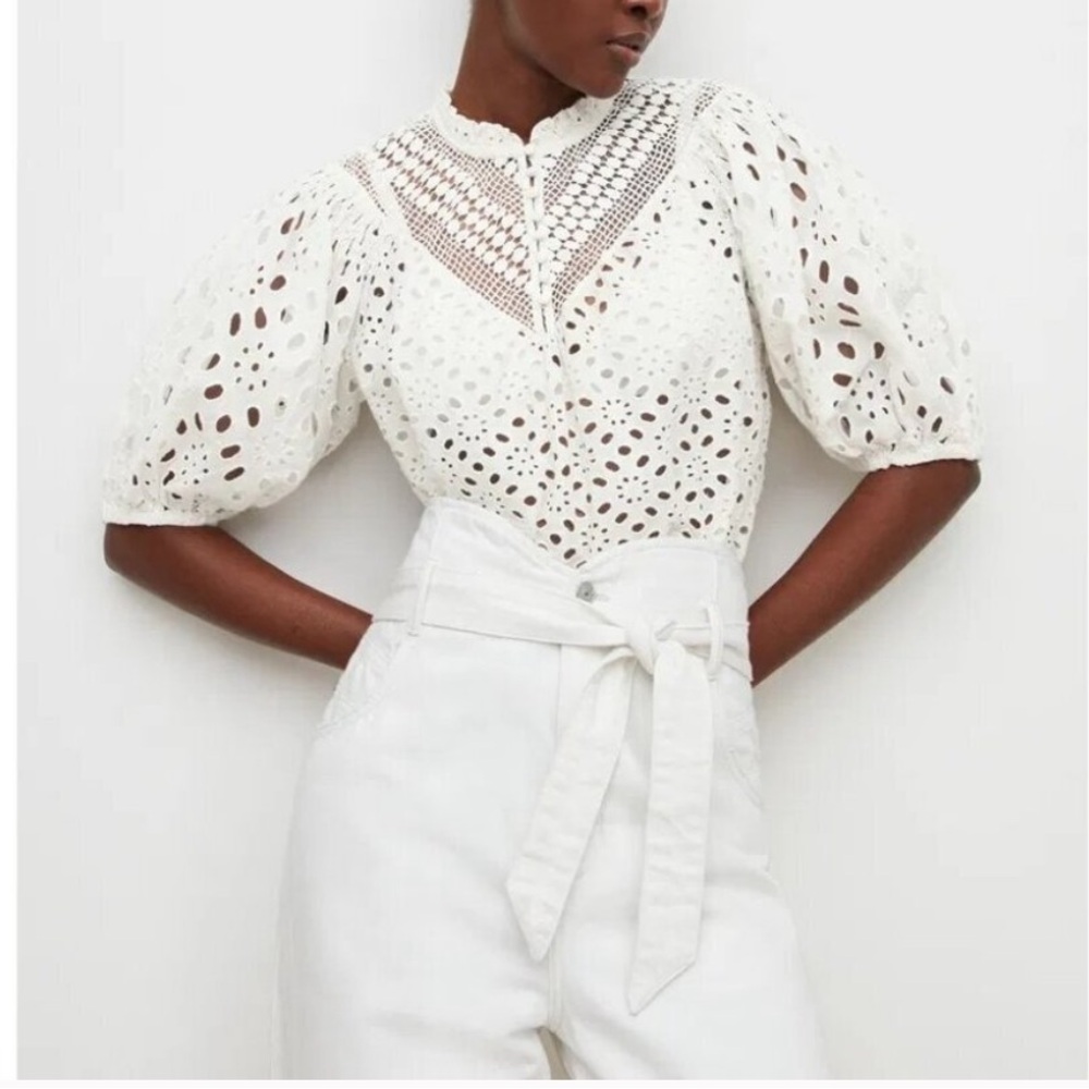All Saints White Eyelet Blouse
